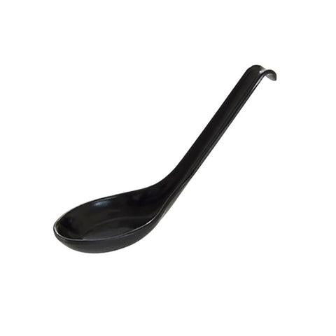 Thunder Group 7200BK Classic Black 0.6 oz. Melamine Asian Soup Spoon / Appetizer Spoon