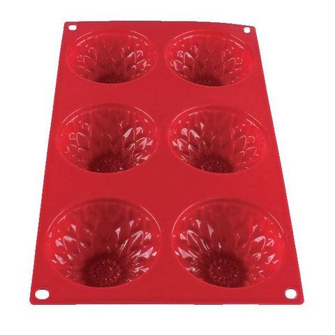 Thunder Group PLBM005S 3.89 Oz Silicone Baking Mold - (6) Sunflower Cavities