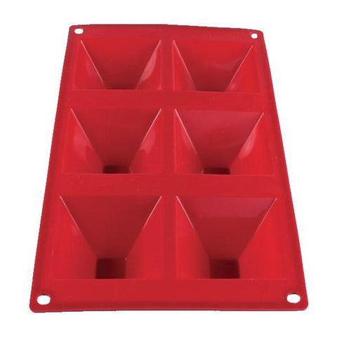 Thunder Group PLBM009S 3 Oz. Silicone Baking Mold - (6) Pyramid Cavities