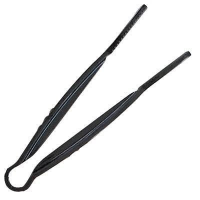 Thunder Group PLFTG006BK 6" Polycarbonate Flat Grip Tongs,  Black, NSF