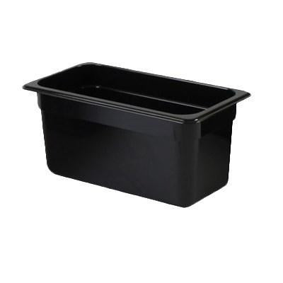 Thunder Group PLPA8136BK Third Size 6" Deep Polycarbonate Food Pan, Black