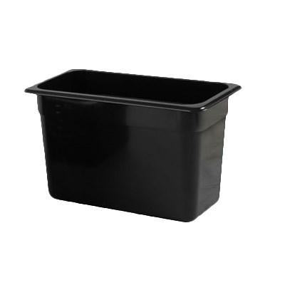 Thunder Group PLPA8138BK Third Size 8" Deep Polycarbonate Food Pan, Black