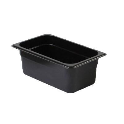 Thunder Group PLPA8144BK Quarter Size 4" Deep Polycarbonate Food Pan, Black