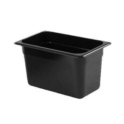 Thunder Group PLPA8146BK Quarter Size 6" Deep Polycarbonate Food Pan, Black