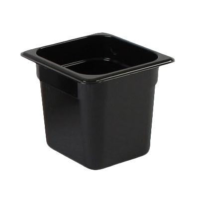 Thunder Group PLPA8166BK Sixth SIZE 6" Deep Polycarbonate Food Pan, Black