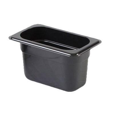 Thunder Group PLPA8194BK Ninth Size 4" Deep Polycarbonate Food Pan, Black