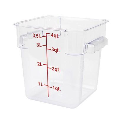 Thunder Group PLSFT004PC 4 Qt Polycarbonate Square Food Storage Containers, Clear