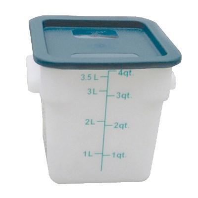 Thunder Group PLSFT004PP 4 Qt. Plastic Square Food Storage Containers, White