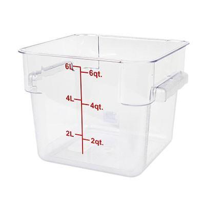 Thunder Group PLSFT006PC 6 Qt Polycarbonate Square Food Storage Containers, Clear