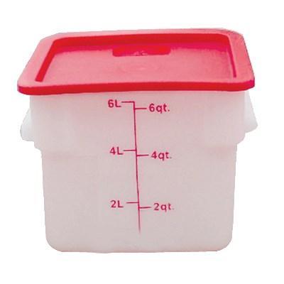 Thunder Group PLSFT006PP 6 Qt. Plastic Square Food Storage Containers, White