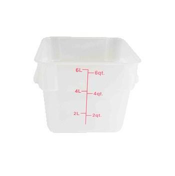 Thunder Group PLSFT006TL 6 Qt Plastic Square Food Storage Containers, Translucent