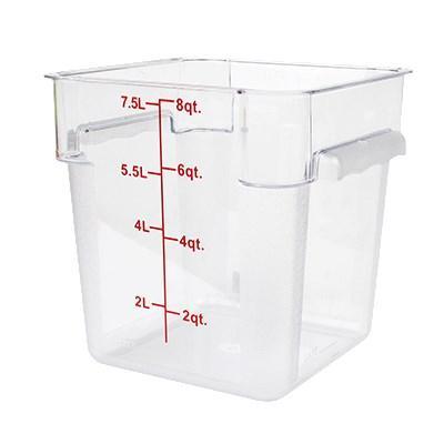 Thunder Group PLSFT008PC 8 Qt Polycarbonate Square Food Storage Containers, Clear