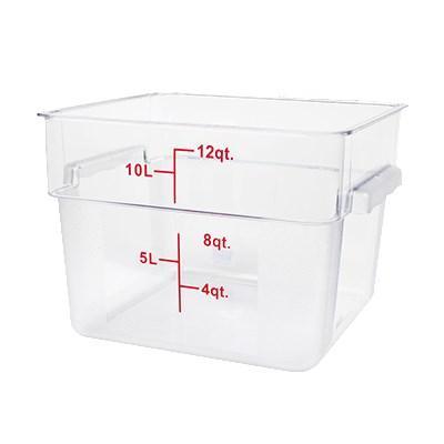 Thunder Group PLSFT012PC 12 Qt Polycarbonate Square Food Storage Containers, Clear