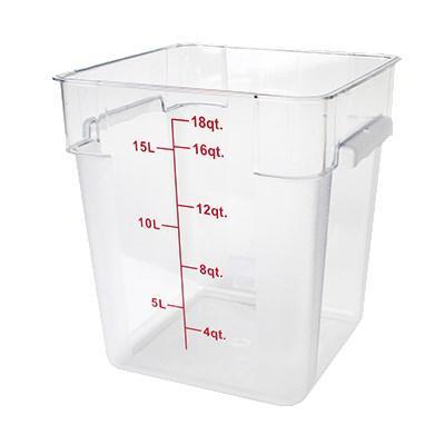 Thunder Group PLSFT018PC 18 Qt Polycarbonate Square Food Storage Containers, Clear