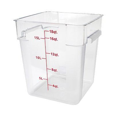Thunder Group PLSFT018PC 18 Qt Polycarbonate Square Food Storage Containers, Clear