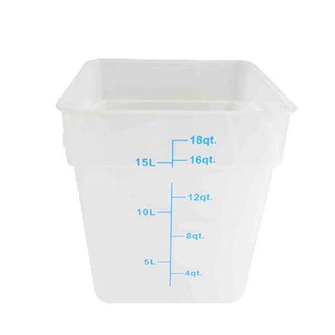 Thunder Group PLSFT018TL 18 Qt Plastic Square Food Storage Containers, Translucent