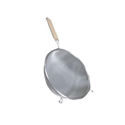 Thunder Group SLSTN5210 Strainer, 10" Dia., Double Fine Mesh, Flat Wood Handle, Stainless Steel