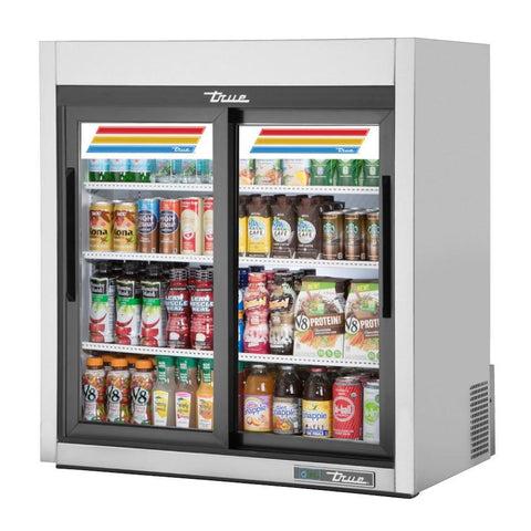 True GDM-09-SQ-S-HC-LD Exhibidor de mostrador refrigerado, con puertas corredizas de vidrio