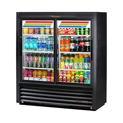 True GDM-41SL-54-HC-LD Exhibidor refrigerado de dos secciones con puerta corrediza de vidrio