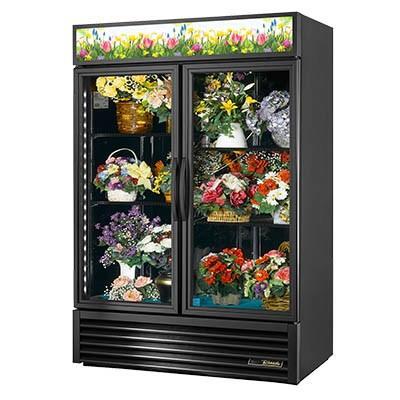 Enfriador floral refrigerado de dos secciones con puertas batientes