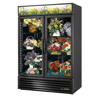 Enfriador floral refrigerado de dos secciones con puertas batientes