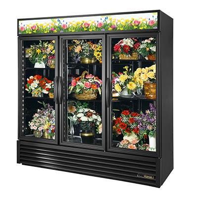 Enfriador floral refrigerado de tres secciones con puertas batientes