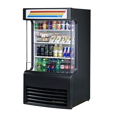 Vertical Open Display Case Merchandiser with Glass Side