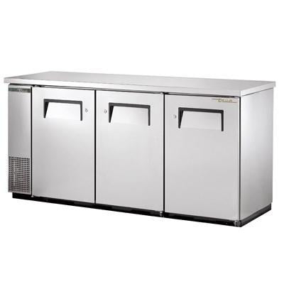 Refrigerador con barra trasera de tres secciones con (3) puertas sólidas batientes