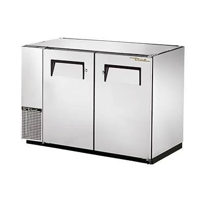 Refrigerador de dos secciones con barra trasera de acero inoxidable y (2) puertas batientes