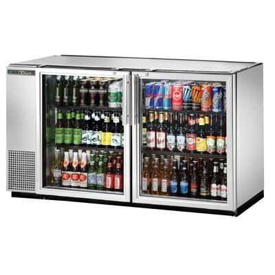 Refrigerador con barra trasera de acero inoxidable con (2) puertas batientes de vidrio