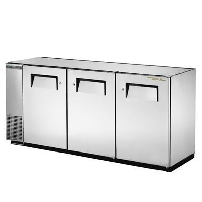 Refrigerador con barra trasera de acero inoxidable con (3) puertas sólidas batientes