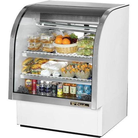 Full Service Deli Case 36" White with Curved Glass