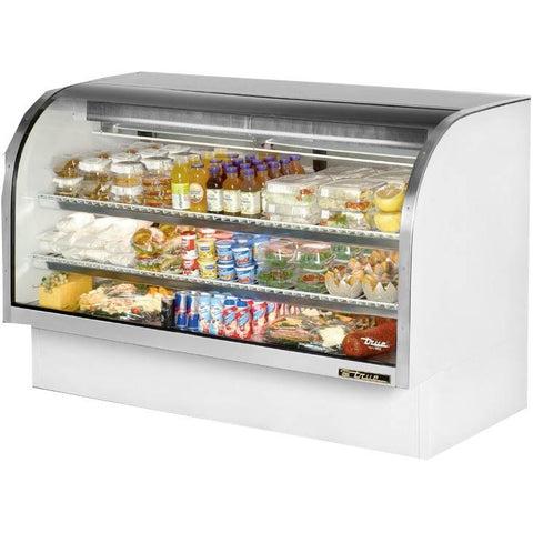 Gabinete Deli de servicio completo de 72" con vidrio curvado - 3 niveles, 115 V