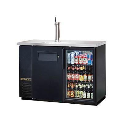 Combinación de puerta batiente sólida/de vidrio, barra trasera de 24"/dispensador de cerveza de extracción directa con iluminación LED y refrigerante de hidrocarburo, negro, 115 V