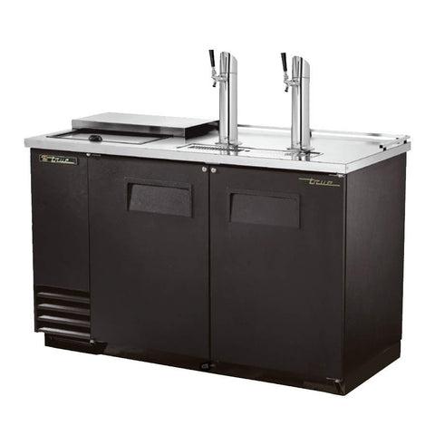 Sistema de cerveza de barril de 59" con capacidad para 2 barriles - 2 columnas, negro, 115 V