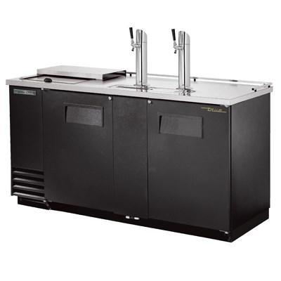 Sistema de cerveza de barril de 69" con capacidad para 3 barriles - 2 columnas, negro