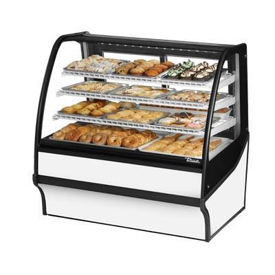 Caja para panadería seca de servicio completo de 48.25" con vidrio curvo - 4 niveles, 115 V