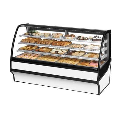 Caja de panadería seca de servicio completo de 77,25" con vidrio curvado, 115/60/1-ph