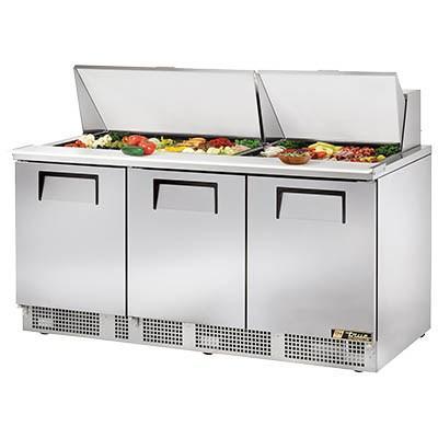 Unidad para sándwich/ensalada de 3 secciones de 72" con base refrigerada, 6 estantes, 115 V