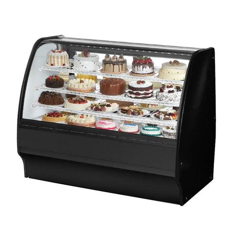 True TGM-R-59-SC/SC-B-W Refrigerated Merchandiser 59-1/4"L, Curved Glass with 6 Shelves Total, 115v