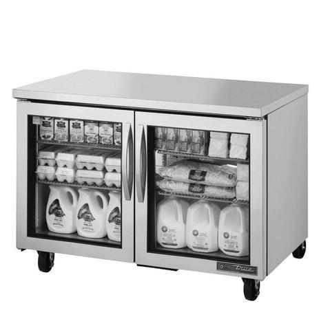 True TUC-48G-HC~FGD01 12 Cu Ft Undercounter Refrigerator with 2 Sections & 2 Doors, 115v