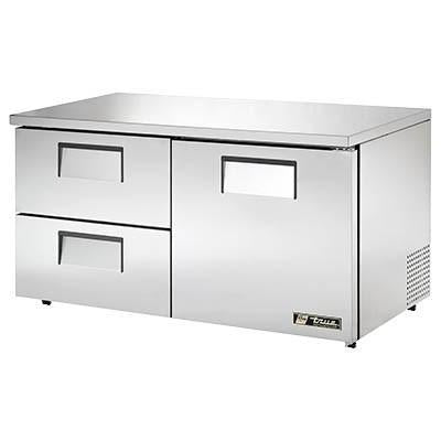 True TUC-60D-2-LP-HC Refrigerador bajo encimera de 15,5 pies cúbicos con 2 secciones, 2 cajones y 1 puerta, 115 V