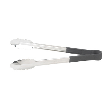 Winco UT-12HP-K 12"L Stainless Utility Tongs, Black