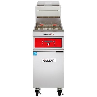 Freidora a gas Vulcan 1TR45AF PowerFry3 de 45 a 50 libras. Capacidad con filtración de estado sólido, 70 000 BTU, NSF