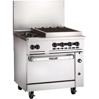 Vulcan 36S-2B24CBP Endurance 36" 2 Burner, 24" Charbroiler with Standard Oven, Liquid Propane