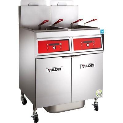 Vulcan 4VK65DF PowerFry5 260-280 libras. Sistema de freidora a gas de 4 unidades de capacidad con filtración, 320 000 BTU, NSF