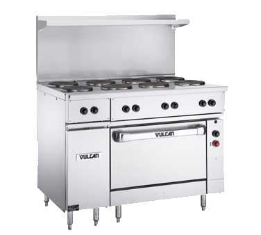 Vulcan EV48SS-8FP-240 48" Electric Range with 2 Standard Ovens and 8 French Plates, 240v