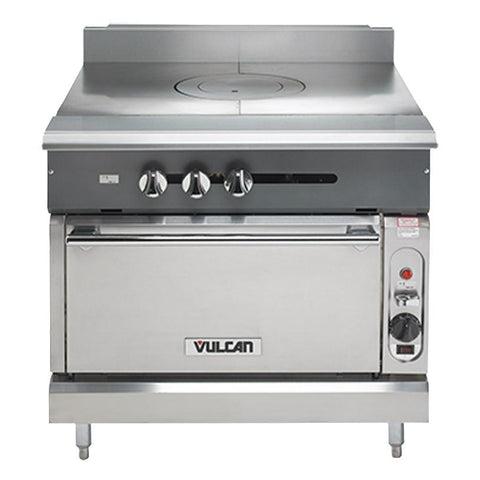 Vulcan V1FT36B Cocina de servicio pesado, 36"W, base de gabinete, tapa francesa