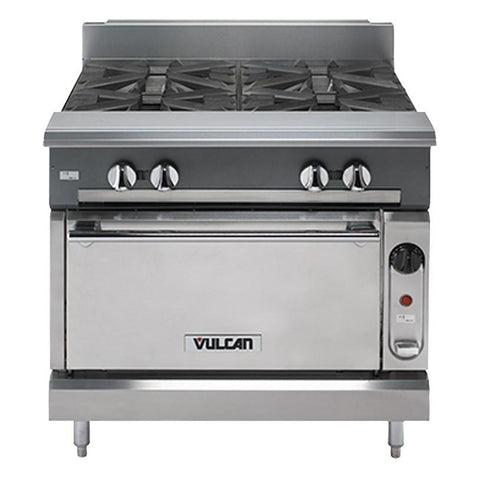 Vulcan V2FT36C Cocina de servicio pesado, 36"W, horno de convección, tapa francesa doble