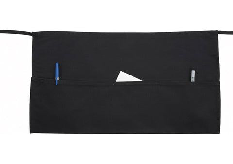 Winco WA-1221 Waist Apron, 12-1/2 x 21-3/4", 3 pocket, black